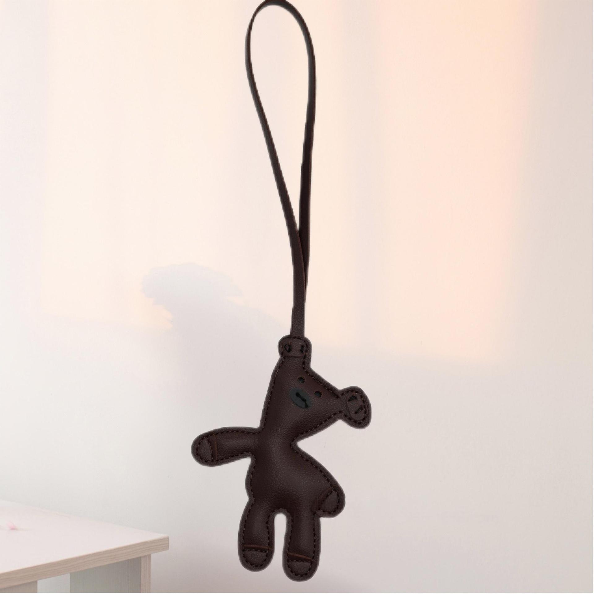 The cute cartoon bag pendant of the internet-famous bean and bear, the niche backpack pendant, and the new car keychain pendant pic 9