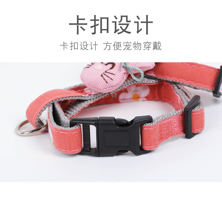 宠物猫咪牵引绳卡通公仔贴布猫咪背带牵引绳可调节防挣脱遛猫绳详情11