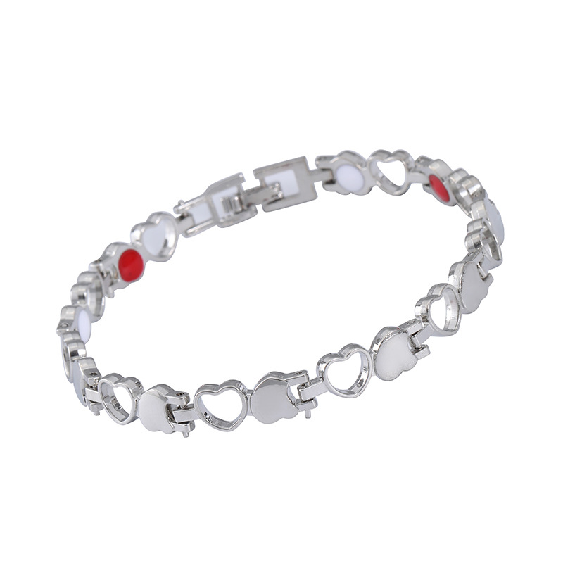 Yun Brocade cross-border best-selling simple and fashionable adjustable heart-shaped bracelet, heart-shaped peach heart, red, white and black oil bracelet wholesale pic 7