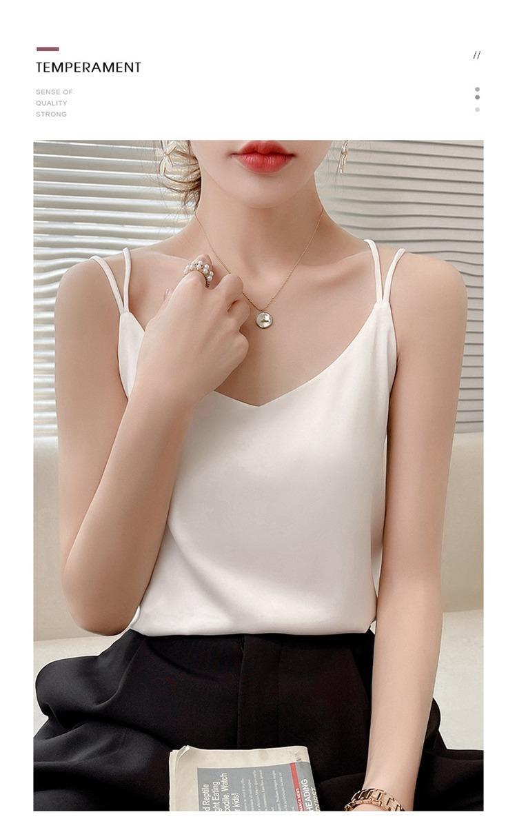 2025年吊带背心女内搭白色美背醋酸仿真丝上衣缎面夏西装仿打底衫详情12