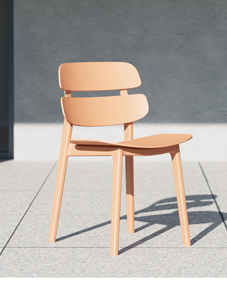 现代简约风格塑料红色凳子户外登山月亮椅圆形重叠座椅板凳详情1