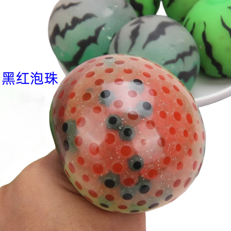 Cross-border novel and unique toys for stress relief: Color-changing watermelon, pinching fun, popping beads, black and red bubble beads, releasing grape balls for stress relief pic 5