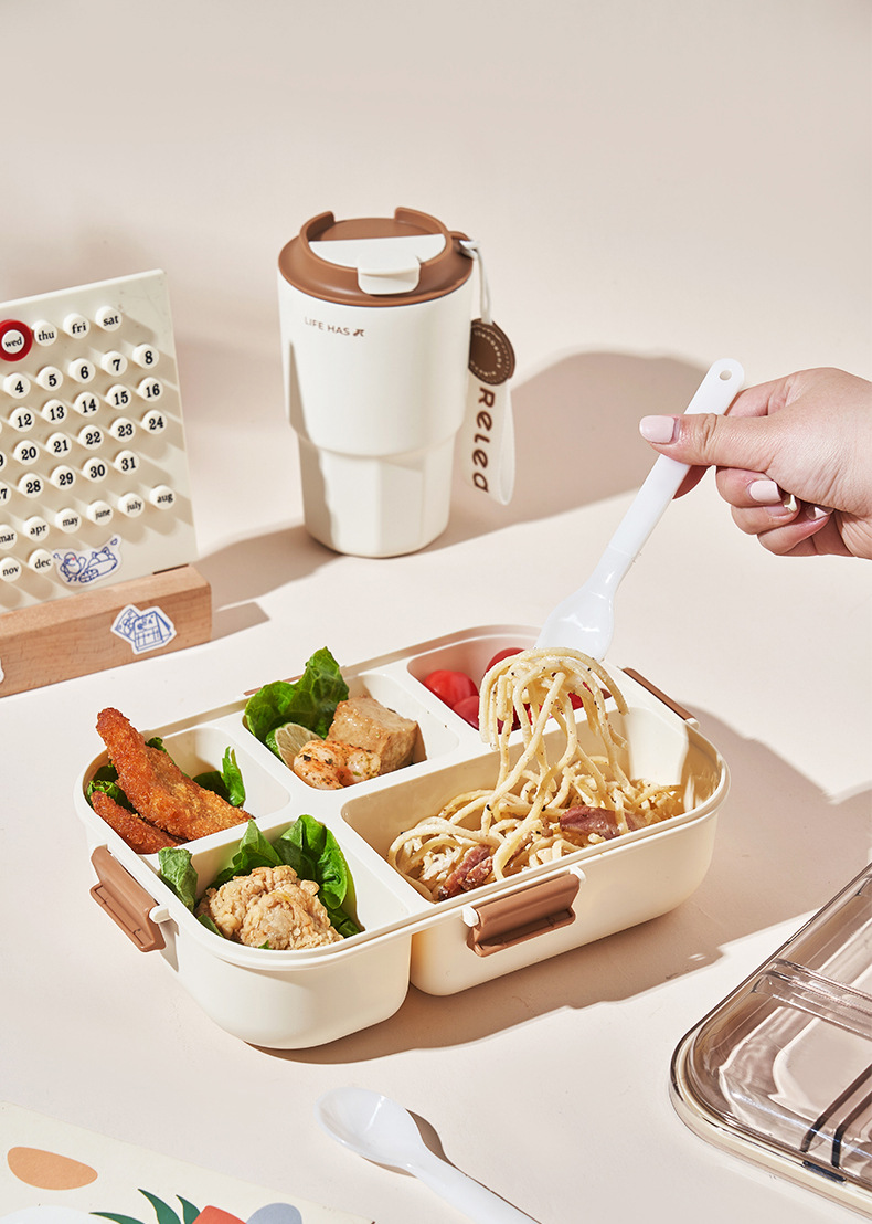 Five-compartment student lunch box, portable office worker fruit storage box when going out, sealed lunch box, food-grade microwave pic 7