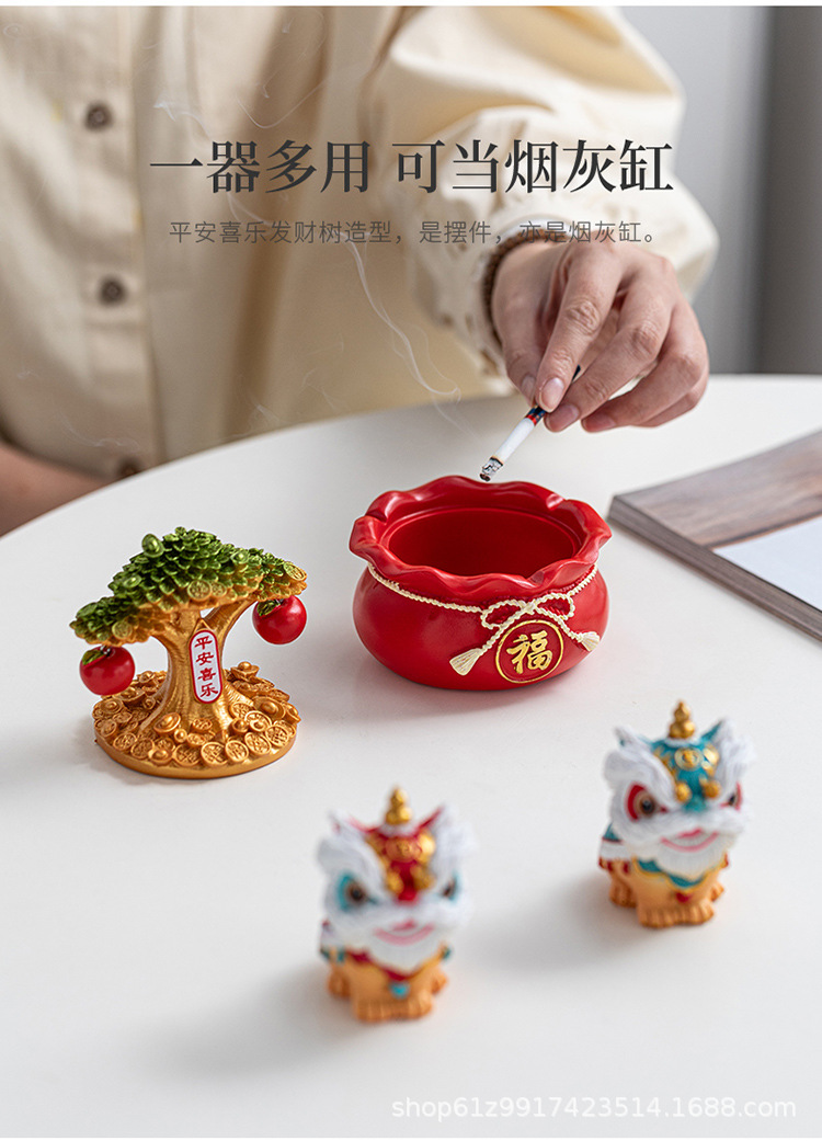 乔迁之喜中式醒狮国潮摆件客厅酒柜电视柜玄关桌面招财装饰品摆件国潮详情10