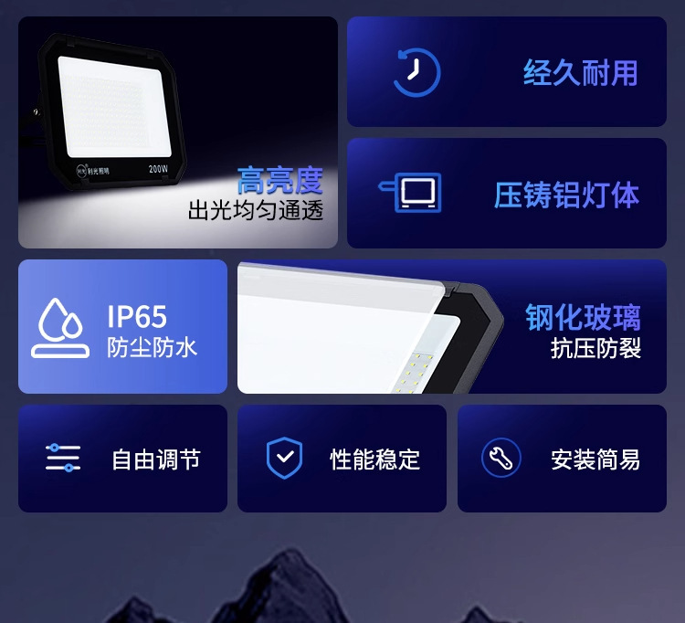 Factory wholesale led floodlights, outdoor waterproof garden lights, workshop, factory and warehouse led lighting lamps, ultra-bright street lamps pic 14