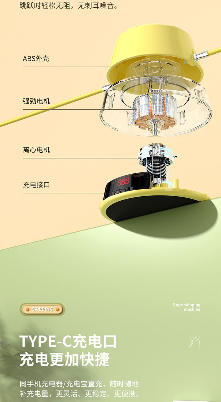 抖音同款智能跳绳机跨境亚马逊全自动成人儿童运动计数电动跳绳机详情7