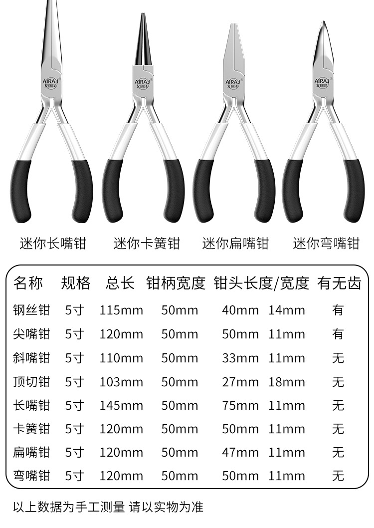 Mini pliers, 5-inch multi-functional pointed-nose pliers, pliers, hand high-hardness wire cutters, electrician wire strippers, mini pliers pic 11