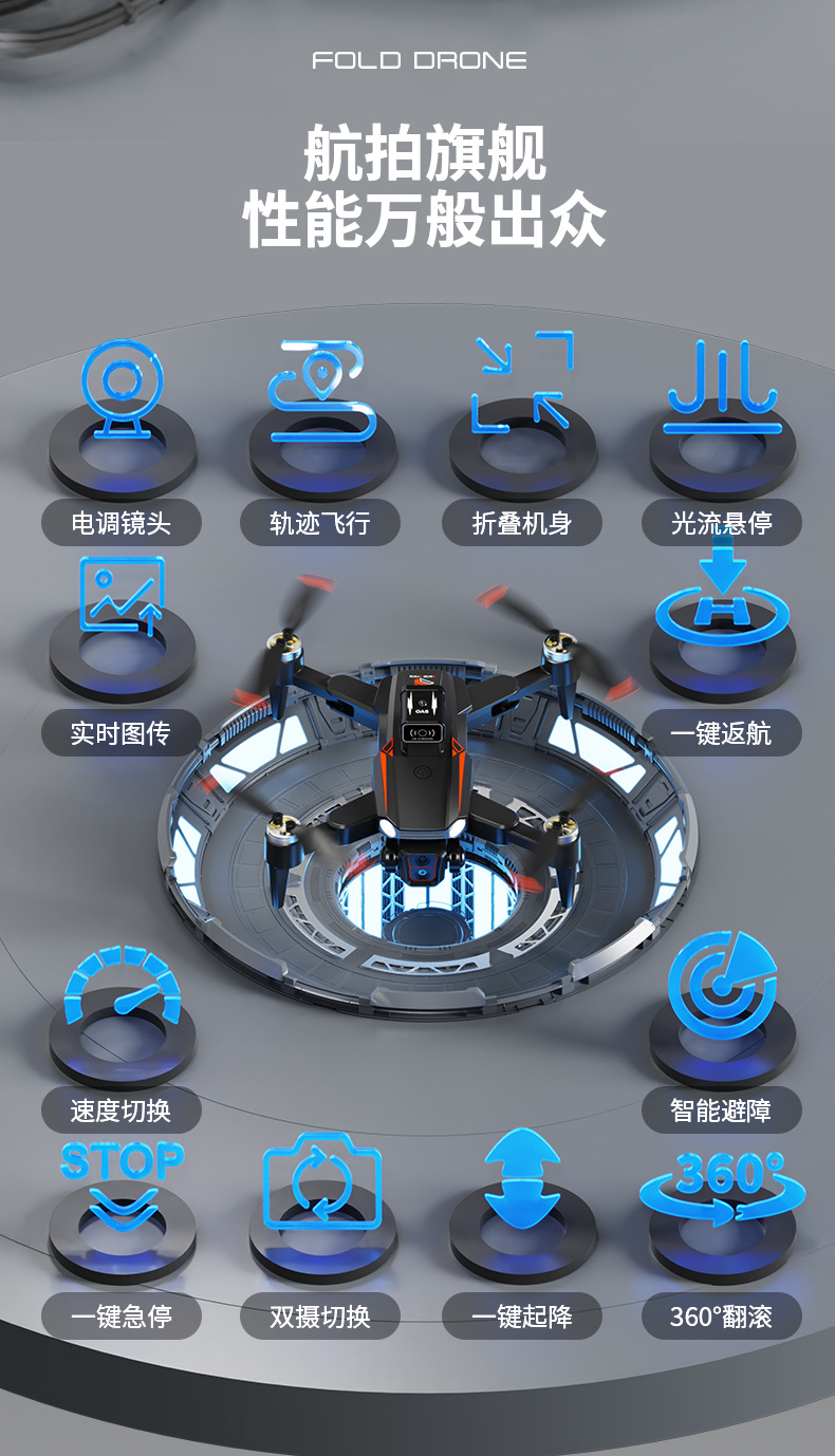 跨境JS26无人机显示屏遥控飞机长续航高清航拍无刷避障四轴飞行器详情2