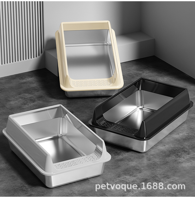 Lavabo cat de acero inoxidable a prueba de salpicaduras exteriores fácil de limpiar lavabo cat extragrande abierto engrosado semi-cerrado lavabo cat pic 4