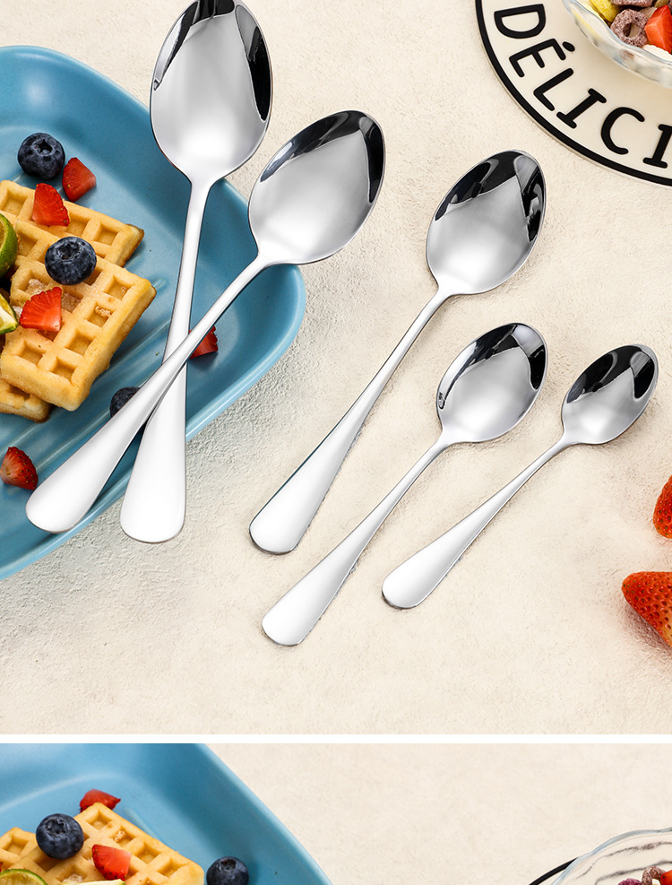 1010不锈钢勺子家用吃饭勺汤勺儿童喂养勺酒店西餐餐具咖啡勺批发详情22