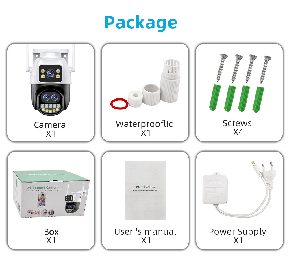 Three-eye zoom surveillance camera, home high-definition camera, wireless camera, wifi network, indoor and outdoor monitor pic 15