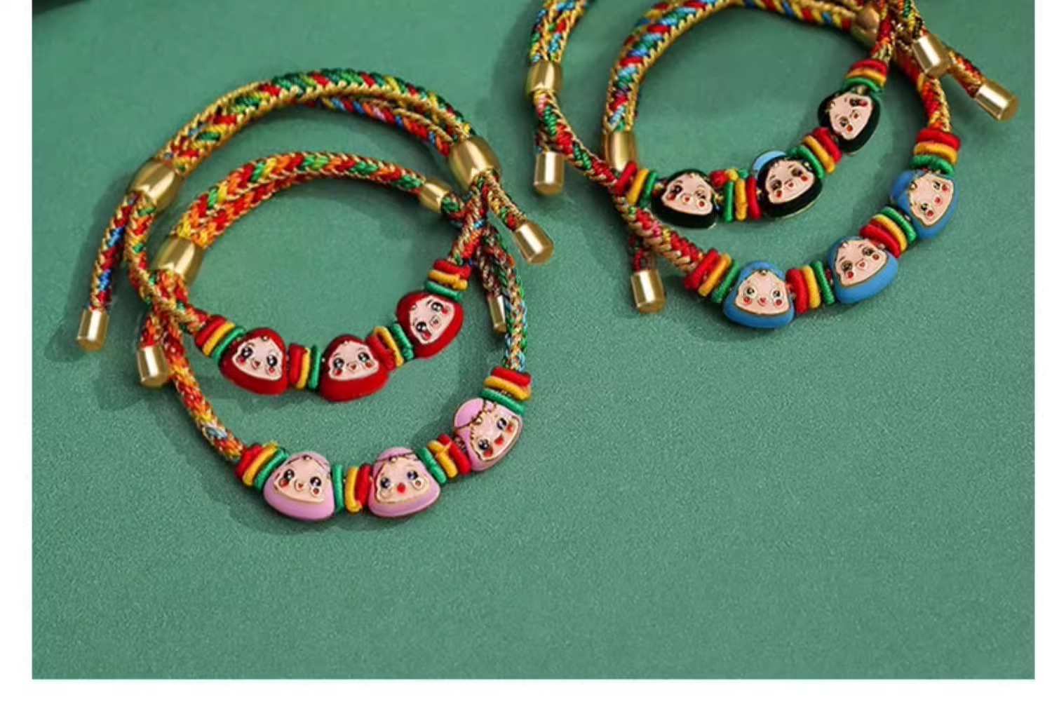 端午节五彩绳手工编织可调节本命年红绳手链儿童粽子手绳手串礼物详情25