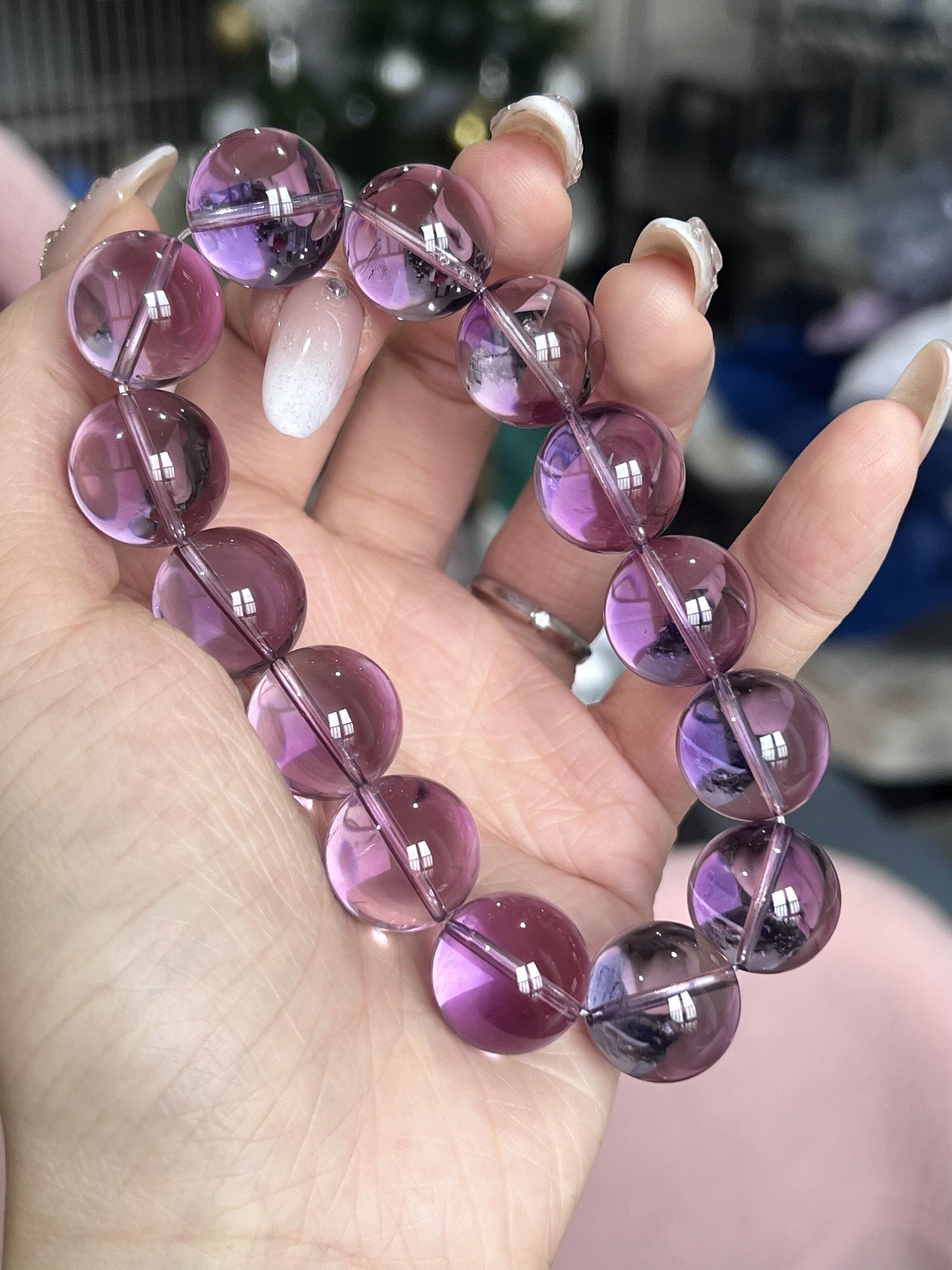 毕业收藏级全净体天然巴西紫水晶手链女高品质冰透梦幻紫水晶手饰详情7