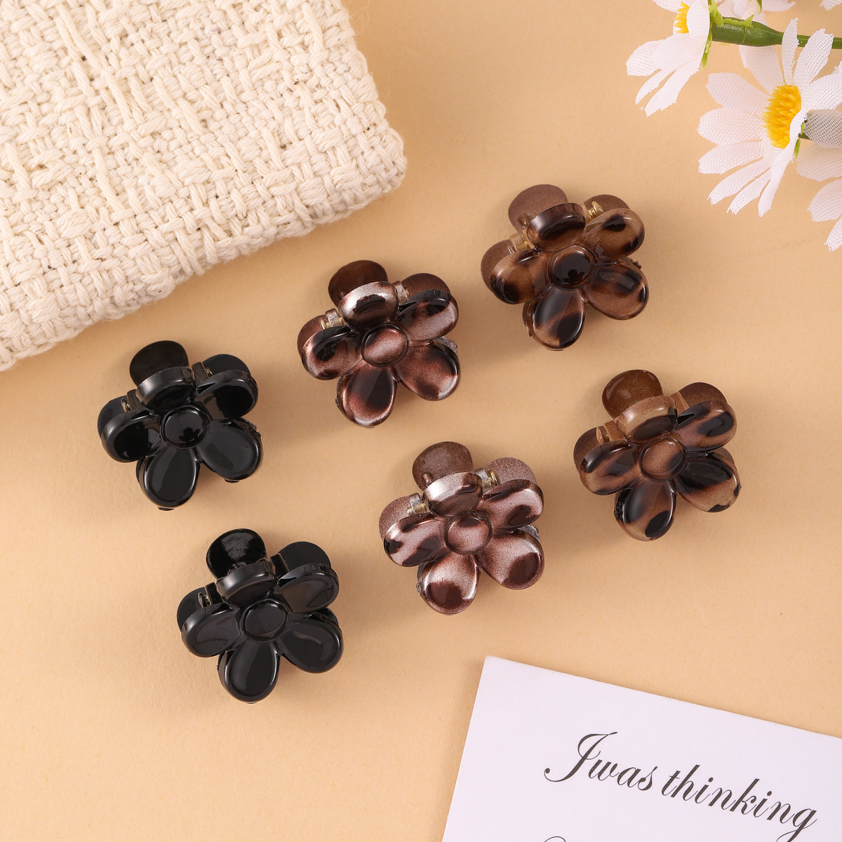 欧美跨境6只卡装豹纹发夹塑料简约小号碎发刘海夹顶夹女发饰批发详情5