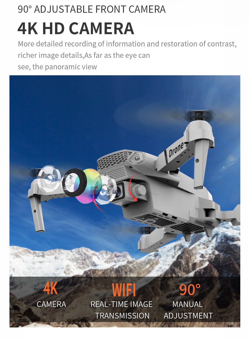 Cross-border E88 high-definition dual-camera folding drone, long-lasting endurance, easy to carry, intelligent obstacle avoidance remote control aircraft for foreign trade pic 8