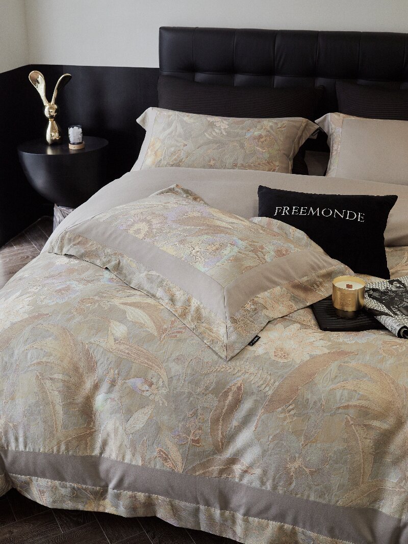 FREEMONDE Tencel cotton brushed four-piece set American printed thick warm quilt cover for autumn and winter, skin-friendly bedding pic 11