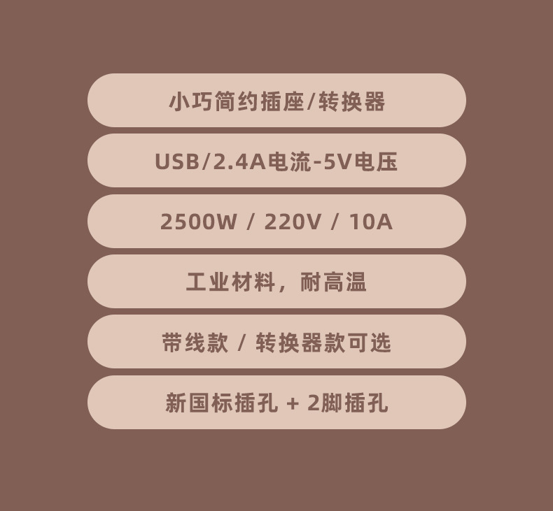 魔方插排家用电源插座转换插头一转多孔多功能孔带USB+c孔详情9