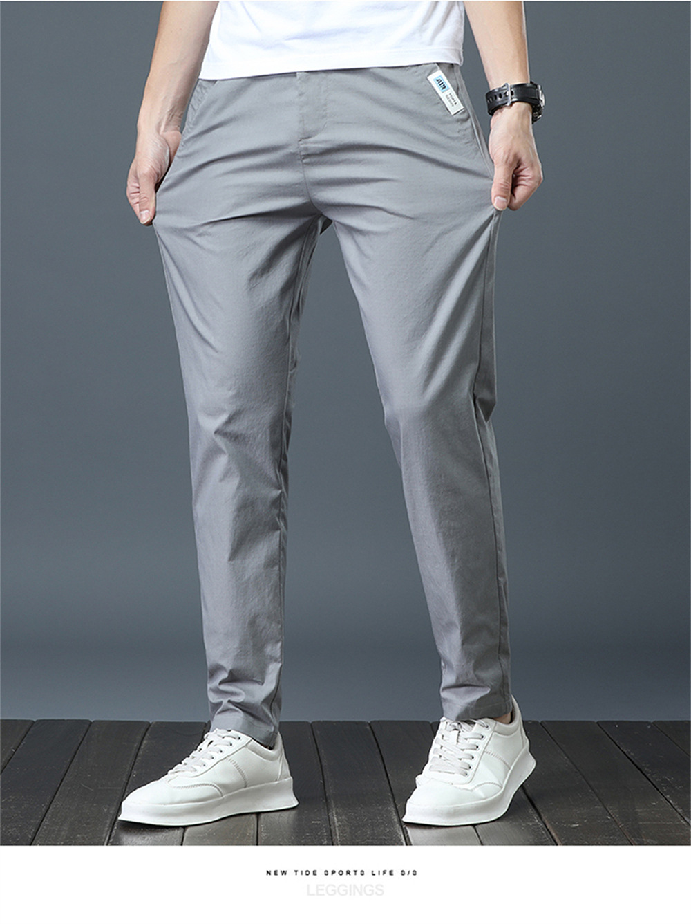 Summer thin business trousers, quick-drying, casual, fashionable and trendy, slimming straight ice silk trousers for teenagers pic 12