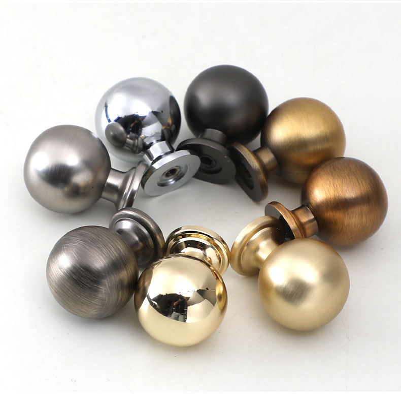 轻奢意式实心柜门圆形单孔拉手金色黑色法式简约橱柜衣柜抽屉把手详情16