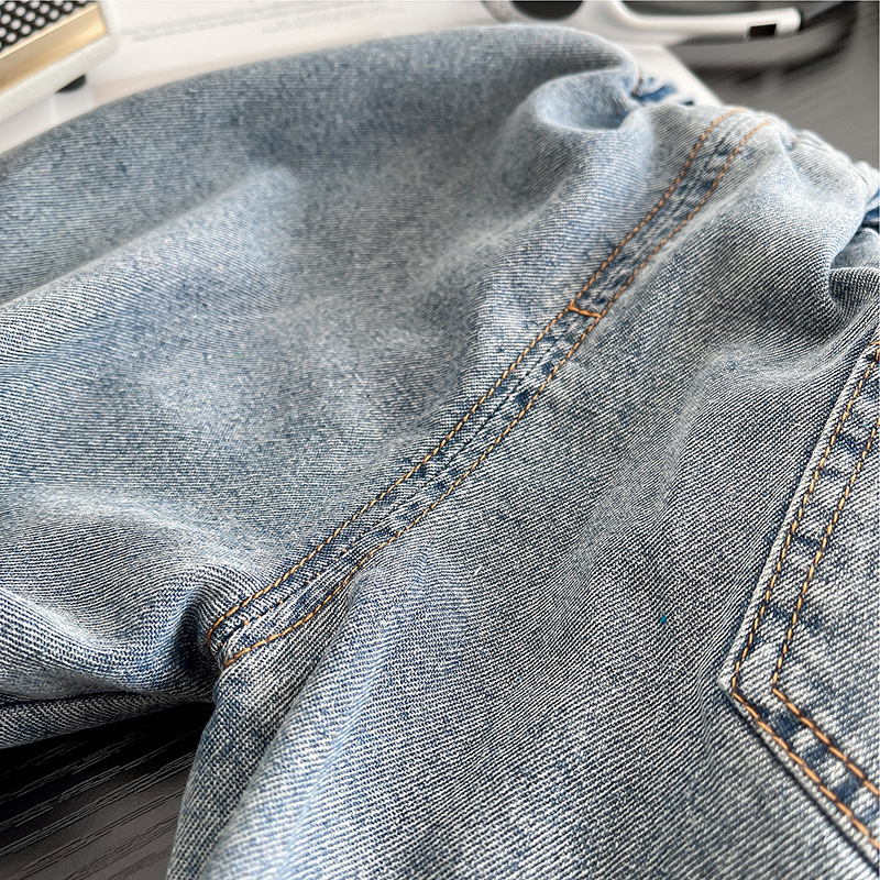 男童夏装牛仔短裤2025夏季小男孩宽松版薄款潮短袖t恤两件套代发详情24