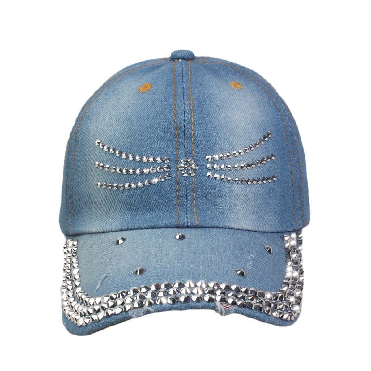 牛仔镶钻棒球帽弯檐男帽女帽百搭款遮阳鸭舌帽夏季休闲百搭帽子详情28