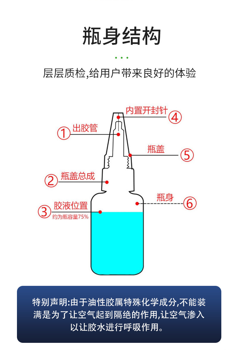 强力透明韩版401胶水美甲胶皮革补鞋胶水低白化金属饰品塑料木材详情18