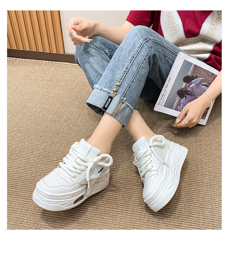 欧洲站女鞋2023秋季新款轻便时尚百搭休闲小白鞋女松糕厚底板鞋女详情5