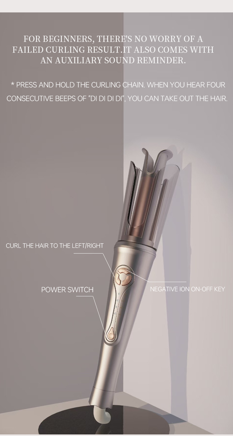 Wow Customized fully automatic negative ion non-damaging electric curling iron, large waves, large curls, portable anti-perming curling iron pic 16