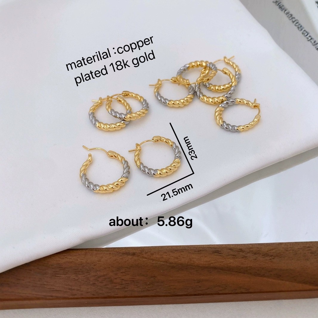 New twist circle earrings for women, small, exquisite, versatile, simple and cold style stud earrings pic 3