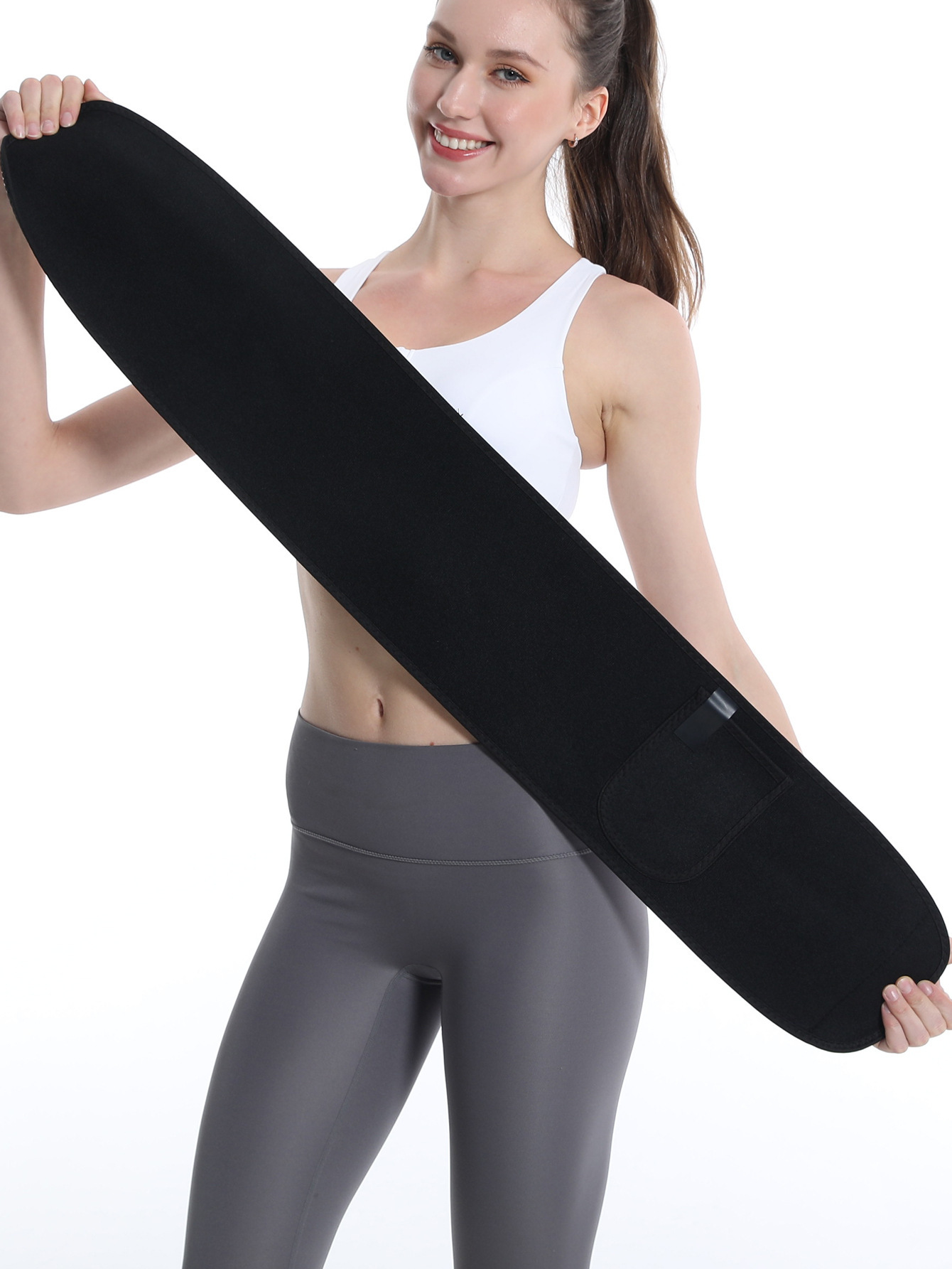 X Cross-border best-selling abdominal tightening belt, sauna sweat-absorbing belt, body-shaping belt, mobile phone bag, silver ion waist seal belt pic 3