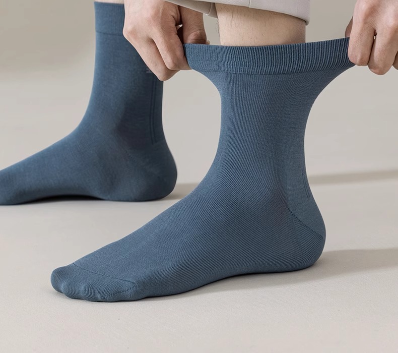 竹纤维袜子男袜新款男士中筒袜春夏季运动薄透气抗菌防臭吸汗长袜详情16