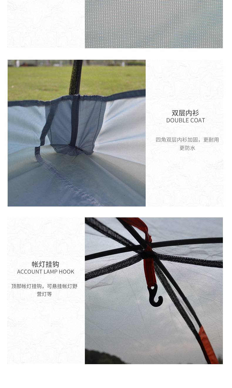 Lềucắmtrại double outdoor camping tent made of Oxford cloth pic 9