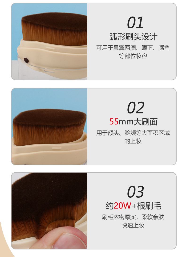 新款现货小仓鼠化妆刷柔软毛洗脸刷不吃粉无痕粉底刷便携式化妆刷便携可爱粉底刷美甲粉尘刷多功能刷子详情6