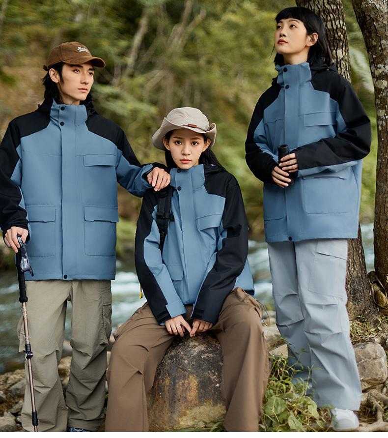 户外冲锋衣男女三合一秋冬连帽登山服可印花高品质男冲锋衣详情17