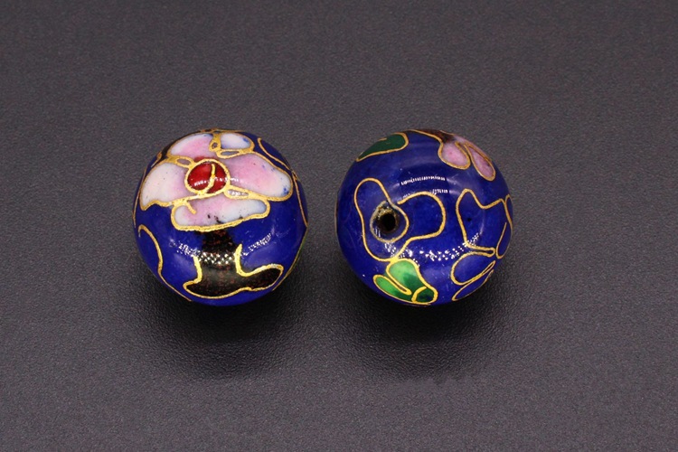Traditional copper-based cloisonne enamel jewelry, prayer beads, chain accessories, Jingtai blue polished 12#, 14#, 16# round beads pic 30