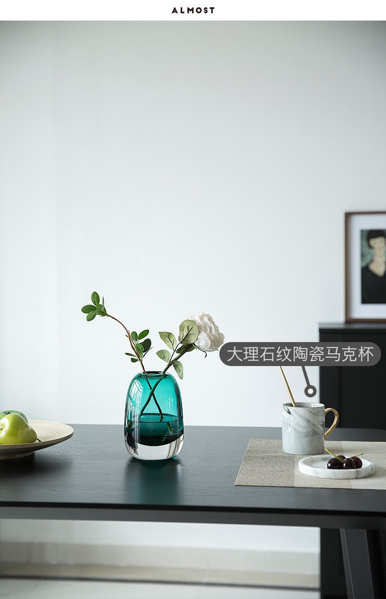 现代轻奢琉璃花瓶客厅插花玻璃花器会议桌玄关摆件高级感玻璃装饰详情28