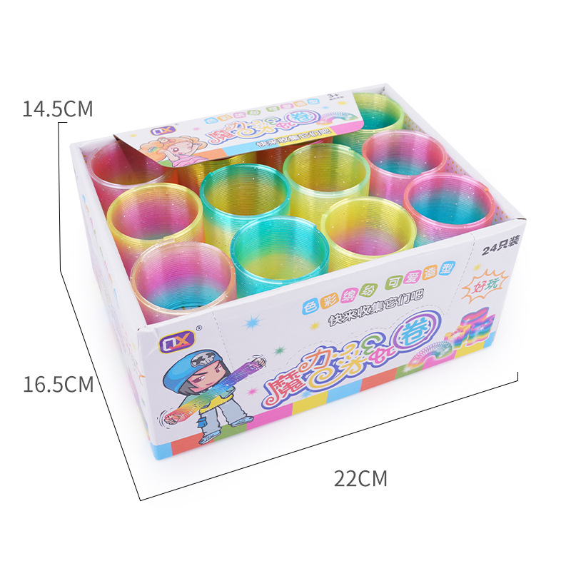 521A model small rainbow ring Spring ring Seven-color small magic hula hoop 5.2*5CM lantern plastic wholesale pic 17