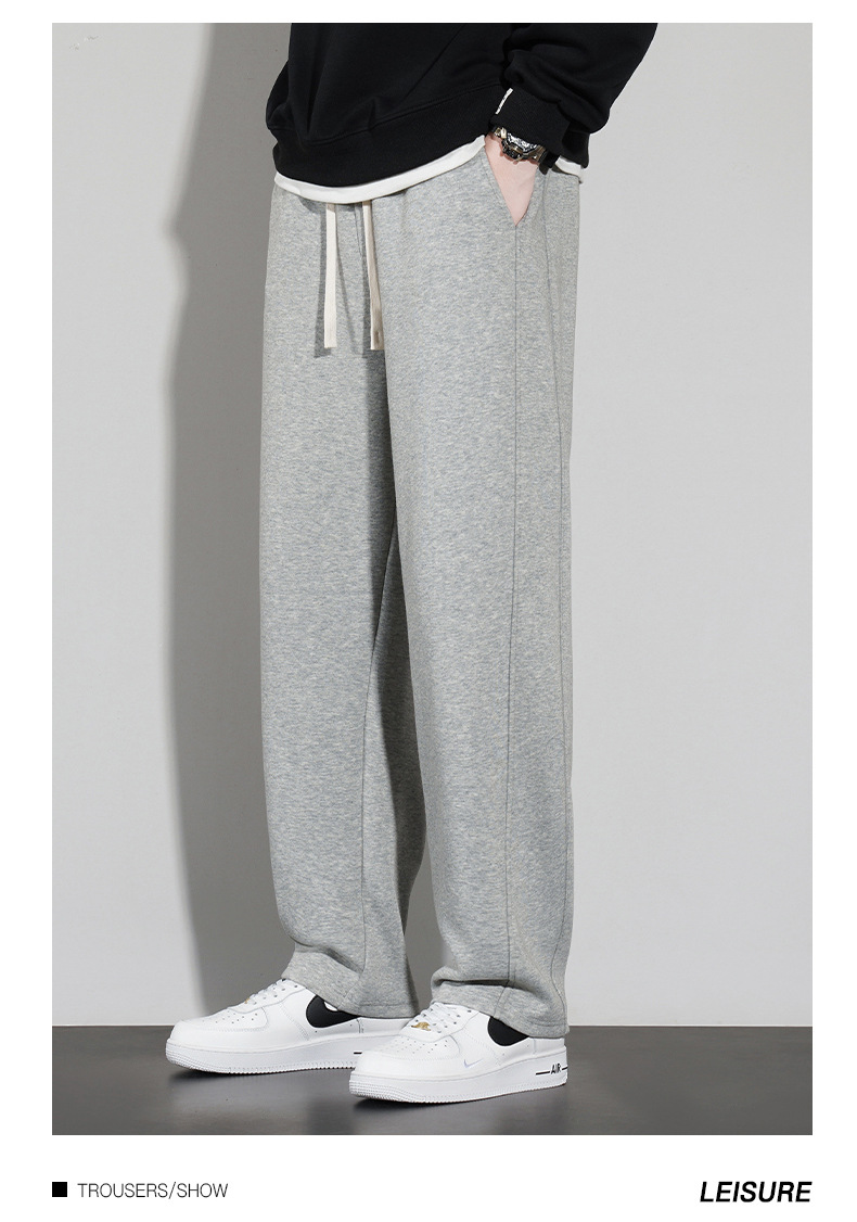 裤子男款秋冬季百搭休闲裤男士垂感阔腿宽松运动直筒长裤百搭卫裤详情26