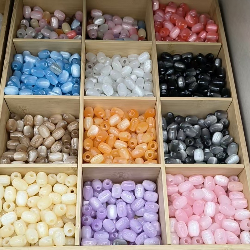 Large aperture 12*16mm resin bucket beads, drum beads, DIY clothing headwear, rope buttons, shoe buttons, beads, clothing accessories and accessories pic 1