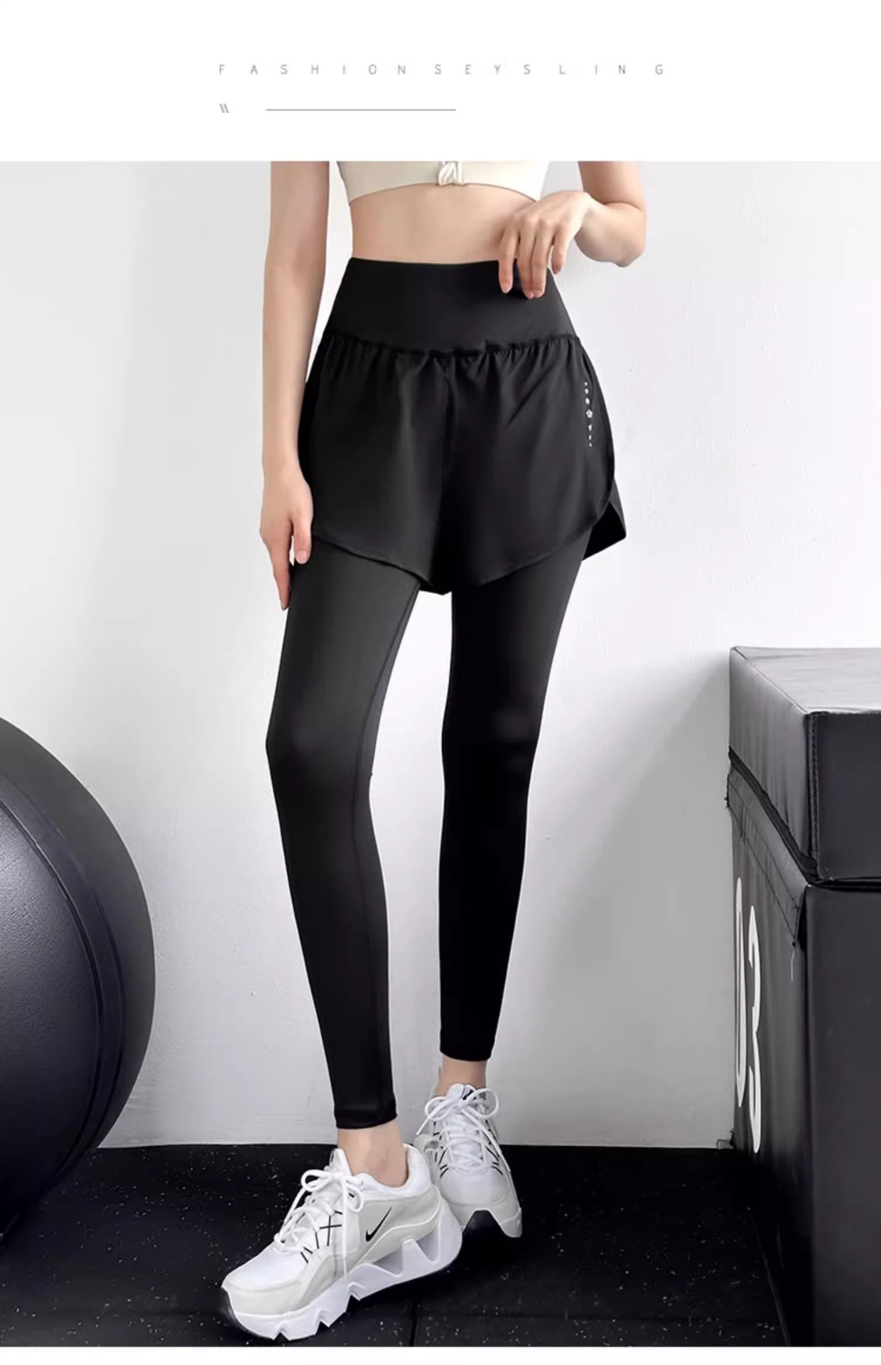 Two sets of yoga pants for women, summer running and fitness wear, high-waisted, hip-lifting, elastic and slimming outdoor sports long pants wholesale pic 17
