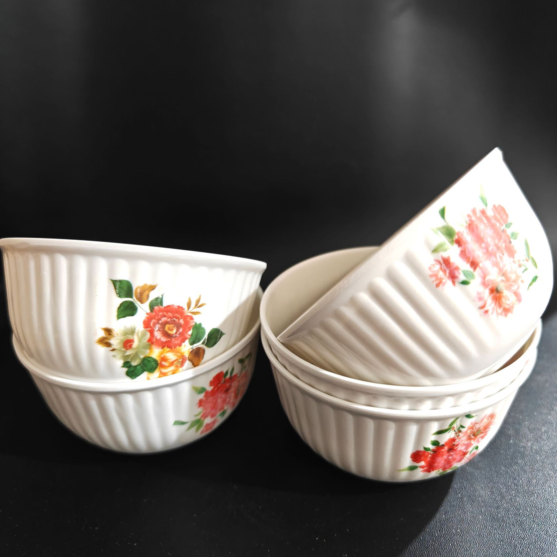 【 Zone 3-9 】7045 white bowl 480 yuan per box 7045 printed colored imitation porcelain Bowl Melamine Bowl Rice Bowl White Bowl Fast Food Restaurant Small Bowl 1 yuan source 2 yuan wholesale pic 3