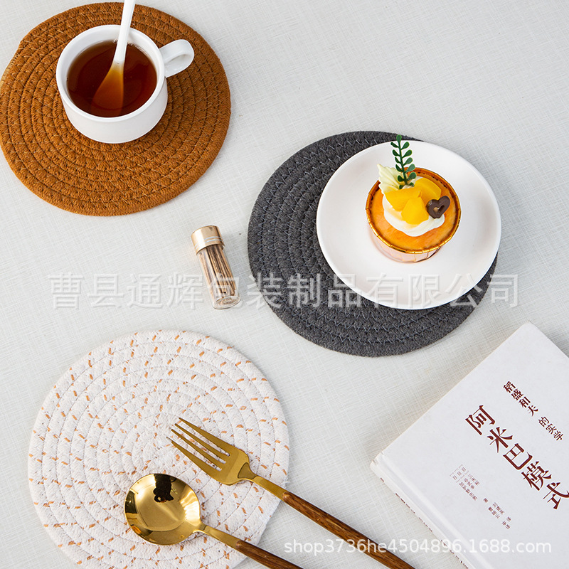 碗垫隔热餐垫圆形麻编织杯垫隔热盘垫装饰道具垫子家用防烫锅垫详情22