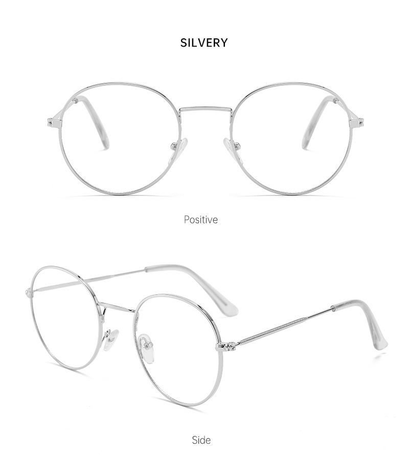 日系圆框平光镜金边成品眼镜架女士防蓝光素颜小脸超轻百搭眼镜框详情12