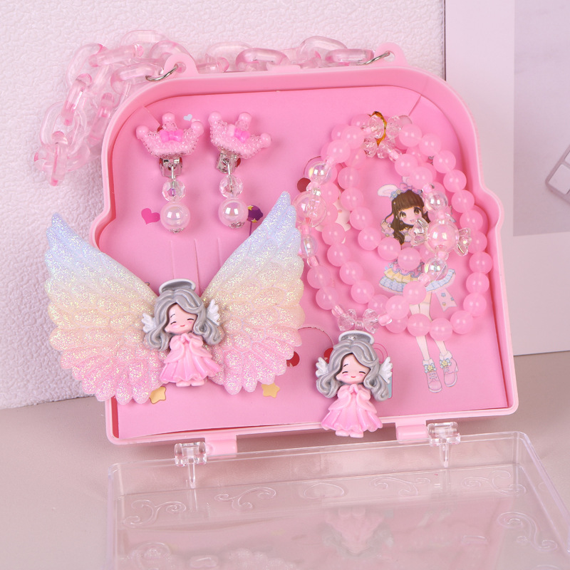 DIY儿童首饰礼盒公主手链戒指耳夹套装女童节日礼包可爱宝宝发饰详情10