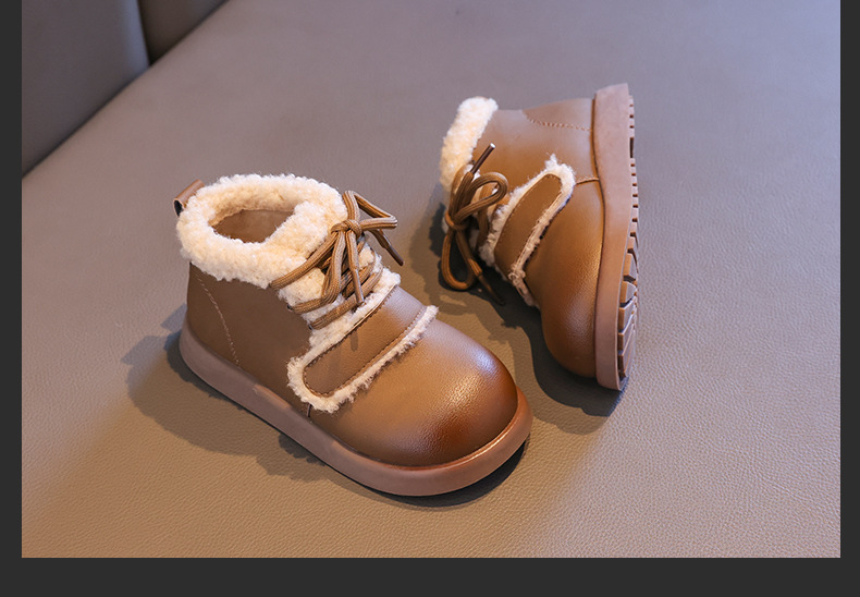 女童短筒棉靴2024冬新款中大童宝宝防滑加绒加厚棉鞋儿童保暖短靴详情17