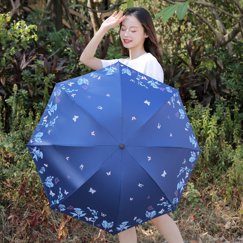 Bulk wholesale of three-fold umbrellas, folding umbrellas, printed logo advertising umbrellas, sunny and rainy creative sun umbrellas, sun protection and shade umbrellas pic 32