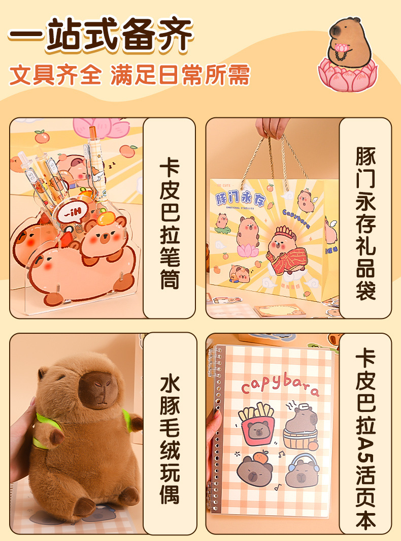 卡皮巴拉文具套装小学生生日礼物新年礼物文具用品学校奖励小礼品详情4