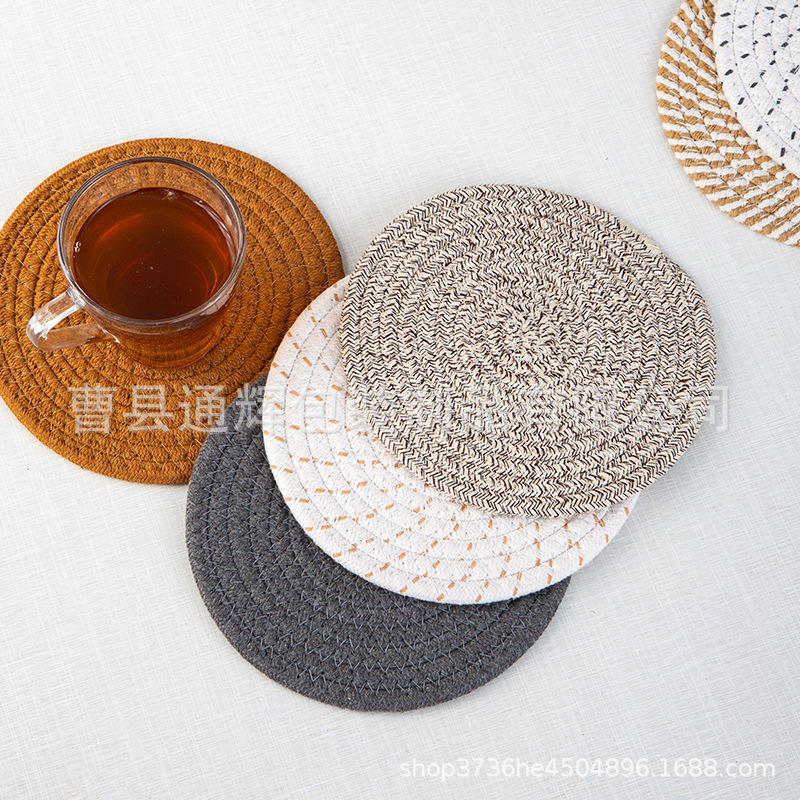碗垫隔热餐垫圆形麻编织杯垫隔热盘垫装饰道具垫子家用防烫锅垫详情21