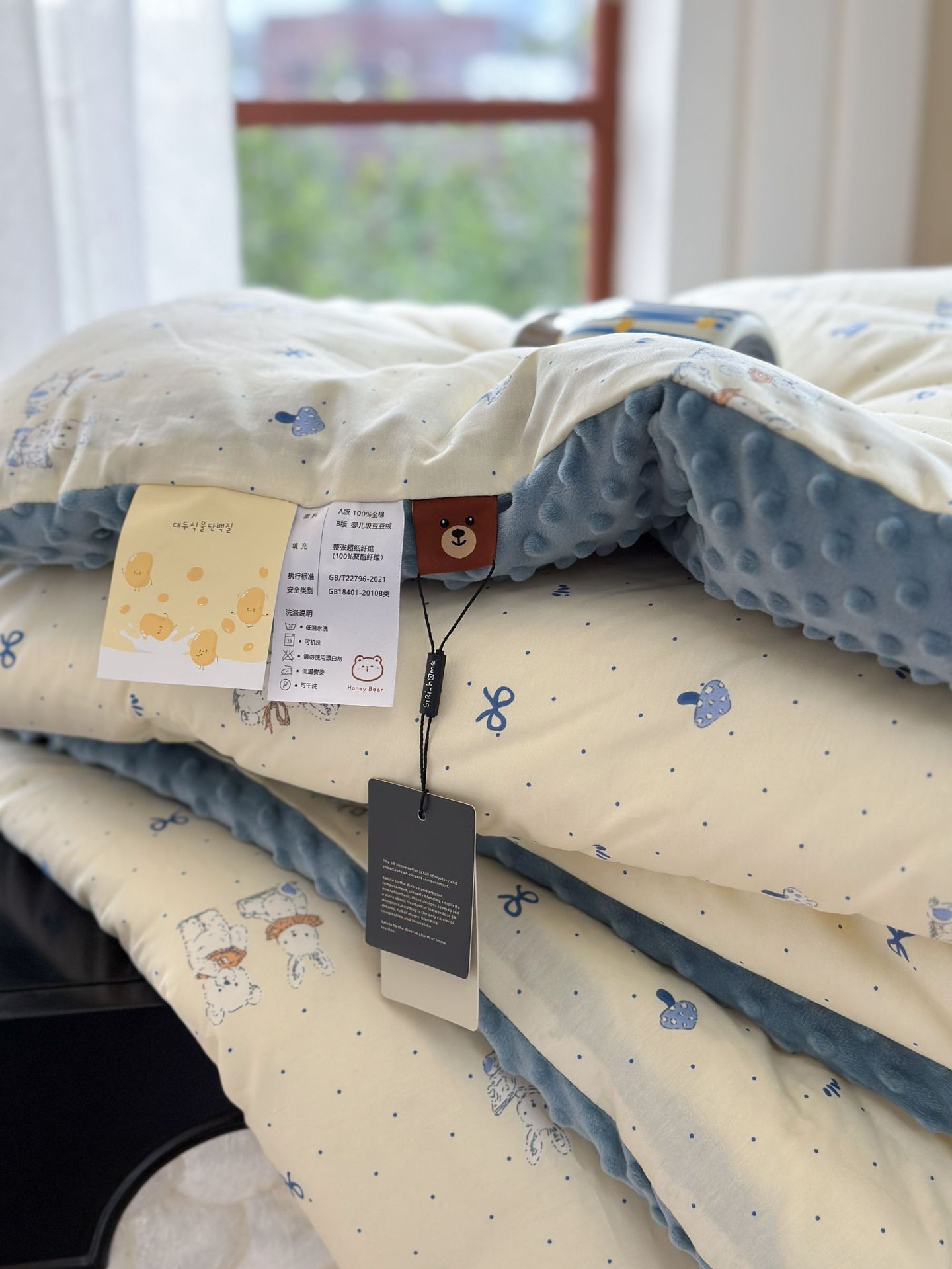 13372 All-cotton cartoon small floral print spring and autumn quilt soothing, bean quilt warm and fleece winter quilt core pic 11