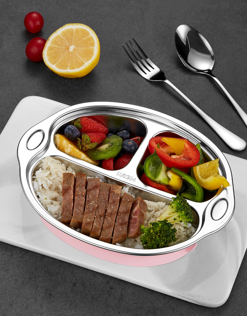 儿童餐盘304不锈钢盘卡通宝宝家用幼儿园卡通盘子316分格餐盘批发详情20